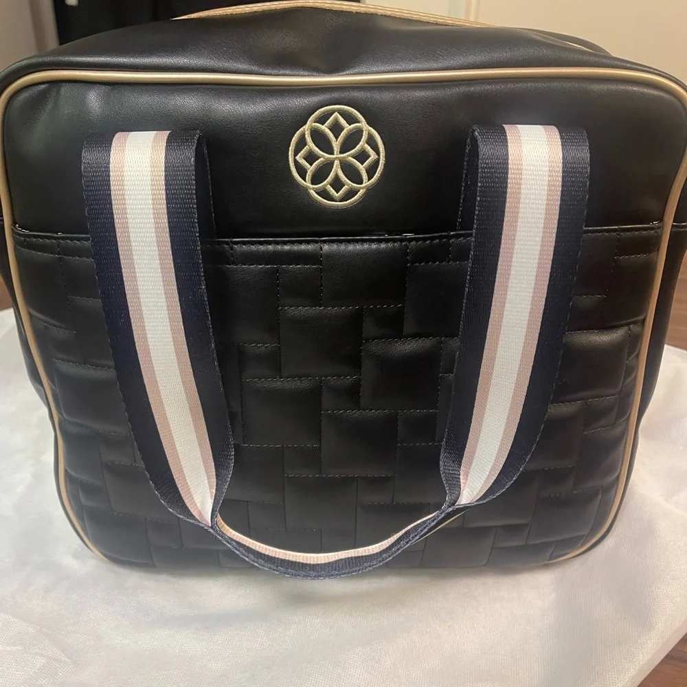 The Emily pickle ball bag by Ameliora Elegant Black Woven Tote Bag - Picture 7 of 9